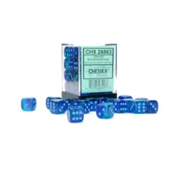 Dice<Blue-Blue / Light Blue Luminary: Gemini 36d6 12mm Dice Block CHX 26863 - Miniature Marvels: Airplane Models & Painted Dice
