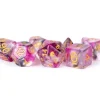 Dice<Blushing Steel 16mm Poly Dice Set MET 705 - Miniature Marvels: Airplane Models & Painted Dice