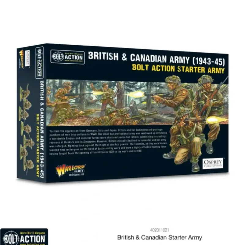 Shop All*Bolt Action - Combined Arms: British & Canadian Army (1943-45) Starter Set - Miniature Marvels: Airplane Models & Painted Dice