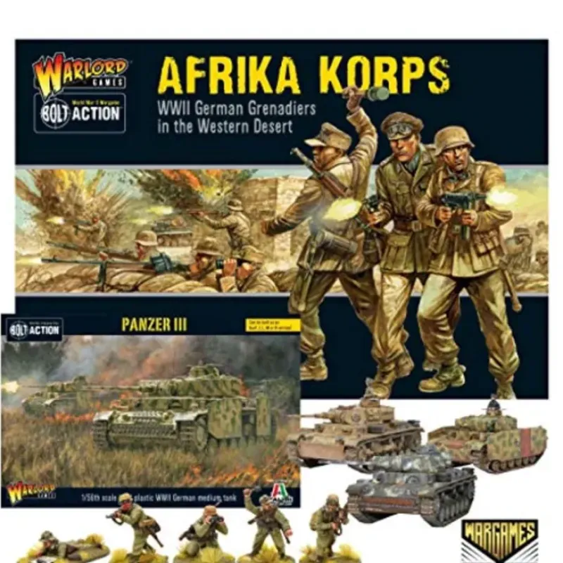 Shop All*Bolt Action - Germany: Afrika Korps Infantry Set + Digital Guide: The Western Desert - Miniature Marvels: Airplane Models & Painted Dice