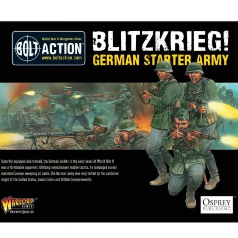 Shop All*Bolt Action - Germany: Blitzkrieg! German Army Starter Set + Digital Guide: Armies of Germany 2nd Edition - Miniature Marvels: Airplane Models & Painted Dice