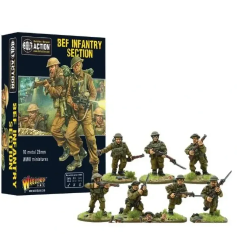 Shop All*Bolt Action - Great Britain: BEF Infantry Section Box (Metal) - Miniature Marvels: Airplane Models & Painted Dice