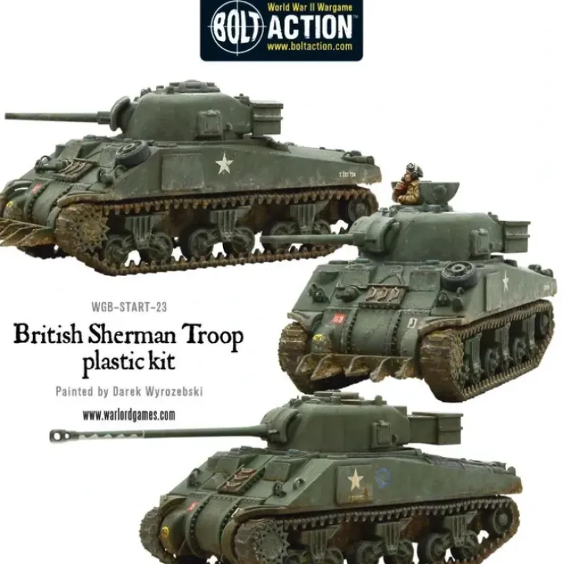 Shop All*Bolt Action - Great Britain: British Sherman V Troop Including Vc Firefly - Miniature Marvels: Airplane Models & Painted Dice