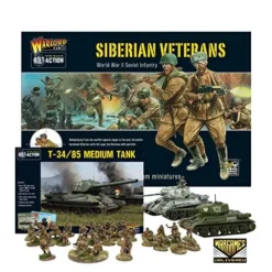 Shop All*Bolt Action - Soviet Union: Siberian Veterans and T-34/85 Medium Tank Set - Miniature Marvels: Airplane Models & Painted Dice