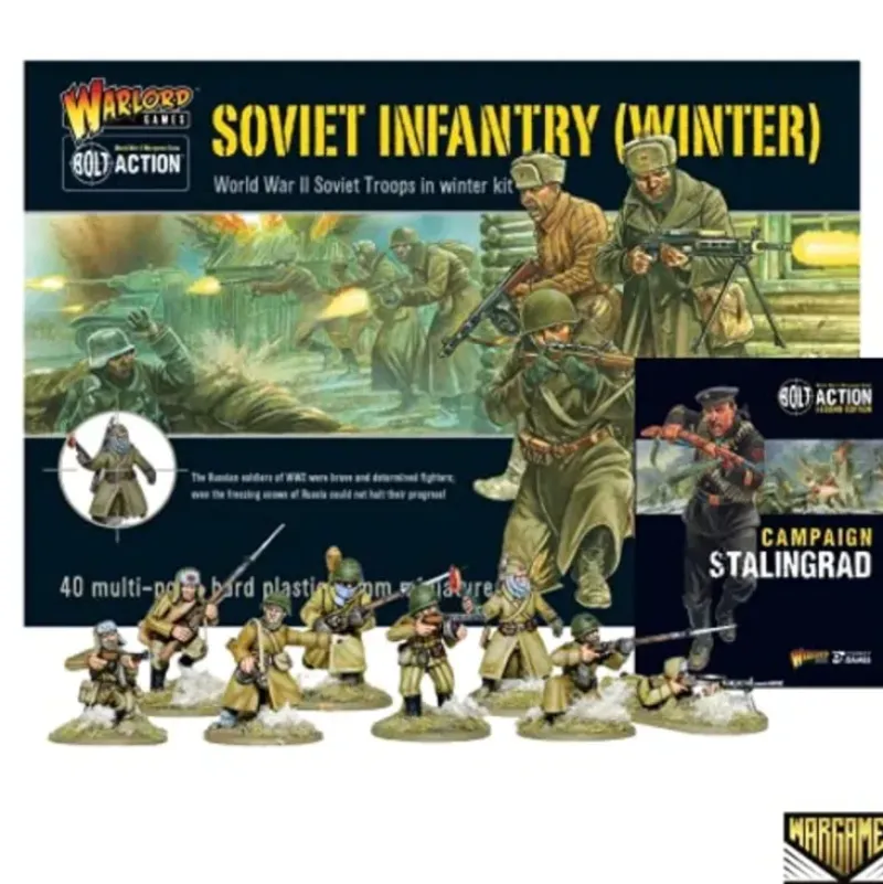 Shop All*Bolt Action - Soviet Union: Soviet Winter Infantry + Digital Guide: Stalingrad - Miniature Marvels: Airplane Models & Painted Dice