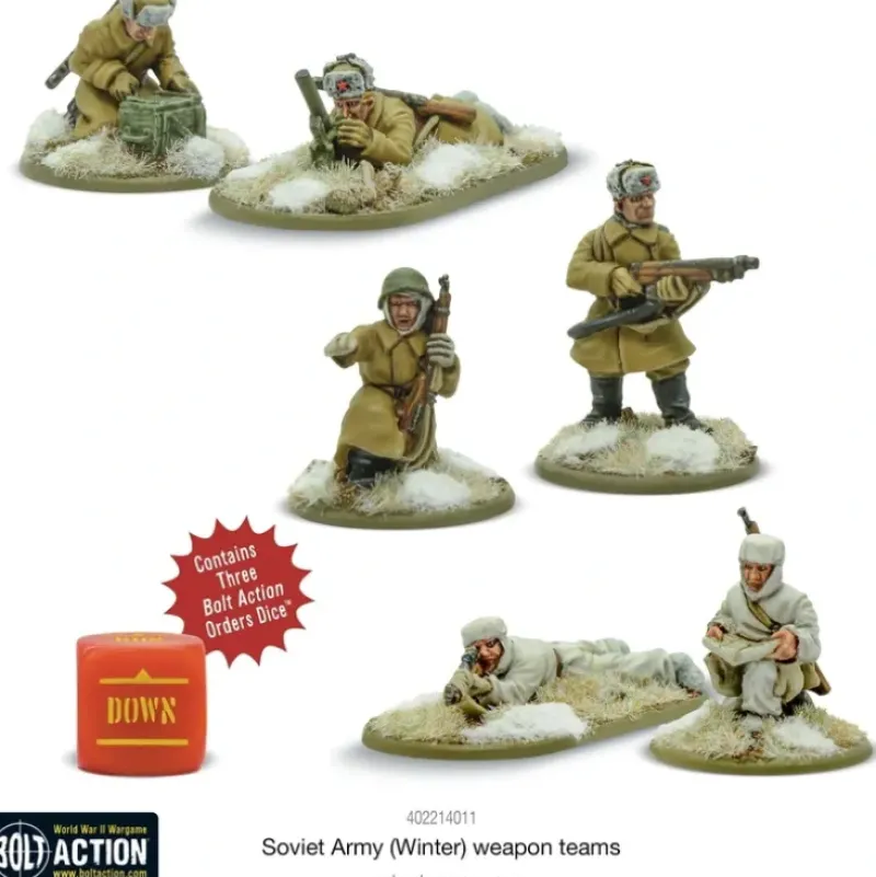 Shop All*Bolt Action - Soviet Union: Soviet Army (Winter) Weapons Teams - Miniature Marvels: Airplane Models & Painted Dice