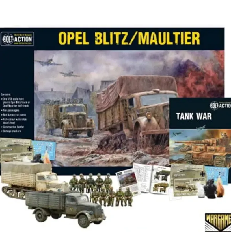 Shop All*Bolt Action - Tank War: Opel Blitz/Maultier German Tank + Digital Guide - Miniature Marvels: Airplane Models & Painted Dice