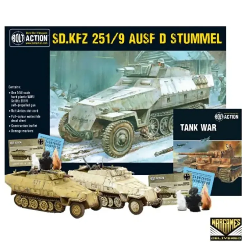 Shop All*Bolt Action - Tank War: Sd.Kfz 251/9 Ausf D Stummel + Digital Guide - Miniature Marvels: Airplane Models & Painted Dice