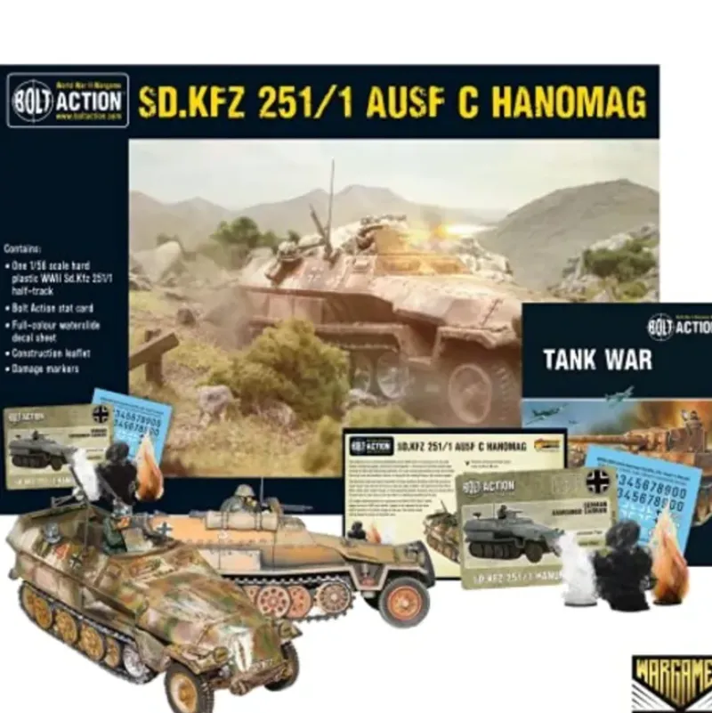Shop All*Bolt Action - Tank War: Sd.Kfz 251/2 Ausf D (8cm Granatwerfer) Half-Track + Digital Guide - Miniature Marvels: Airplane Models & Painted Dice