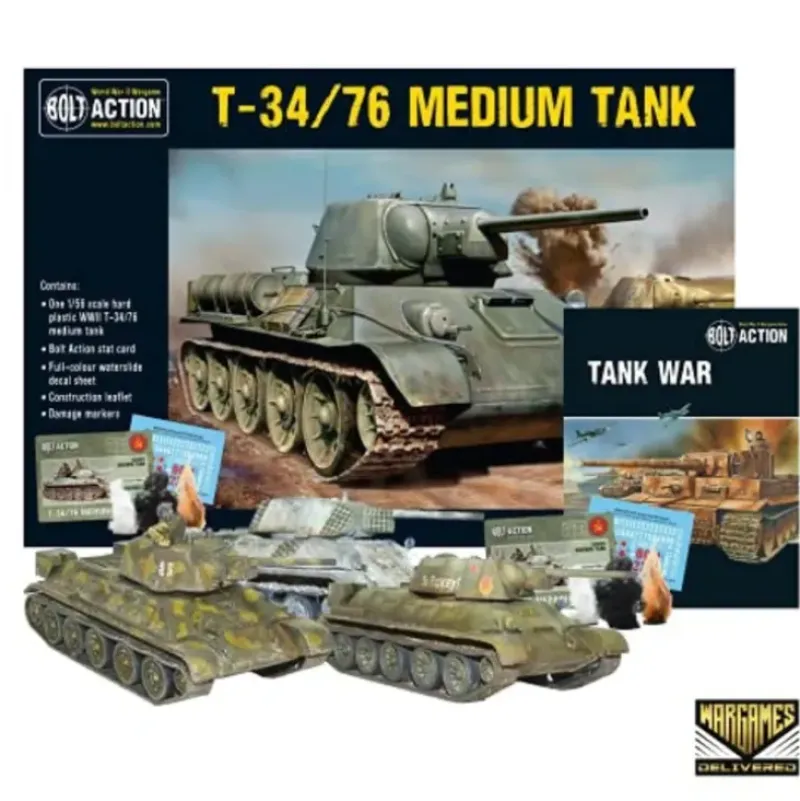 Shop All*Bolt Action - Tank War: T-34/76 Medium Tank + Digital Guide - Miniature Marvels: Airplane Models & Painted Dice