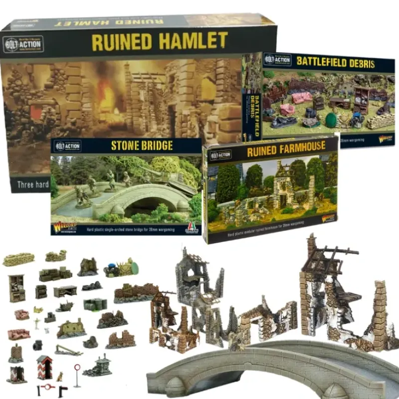 Shop All*Bolt Action - Terrain Bundle - Miniature Marvels: Airplane Models & Painted Dice