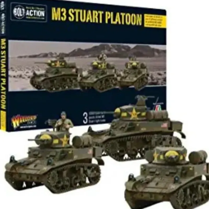 Shop All*Bolt Action - USA: M3 Stuart Platoon - Miniature Marvels: Airplane Models & Painted Dice