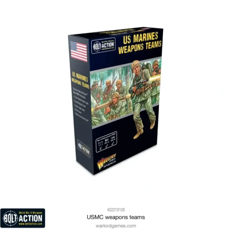 Shop All*Bolt Action - USA: USMC Weapons Teams - Miniature Marvels: Airplane Models & Painted Dice