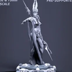 Miniature<Boneflesh Necropriestess, 32mm - Miniature Marvels: Airplane Models & Painted Dice