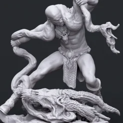 Miniature<Boneflesh Warrior Vs Spirit, 32mm - Miniature Marvels: Airplane Models & Painted Dice