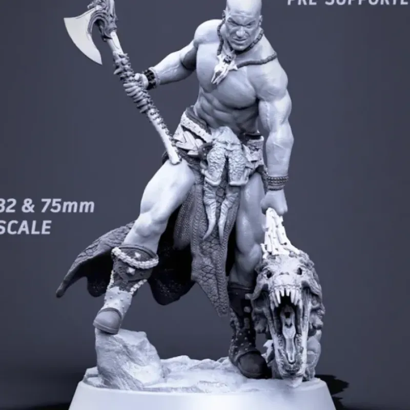 Miniature<Boneflesh Warrior with Head, 32mm - Miniature Marvels: Airplane Models & Painted Dice