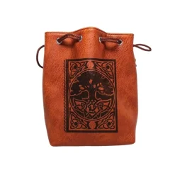Shop All*Brown Leather Lite Spell Book Design Self-Standing Large Dice Bag ERD 542 - Miniature Marvels: Airplane Models & Painted Dice