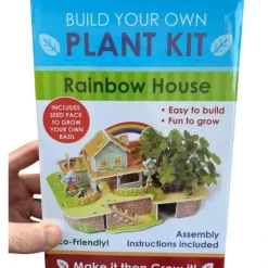 Egpull<"Build Your Own" 3D Mini Rainbow House Plant Puzzle Garden Kit - Grows Basil - Miniature Marvels: Airplane Models & Painted Dice