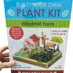 Egpull<"Build Your Own" 3D Windmill Farm Plant Puzzle Garden Kit - Grows Basil - Miniature Marvels: Airplane Models & Painted Dice