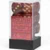 Dice<Burgundy / Gold: Vortex 12d6 16mm Dice Set CHX 27634 - Miniature Marvels: Airplane Models & Painted Dice