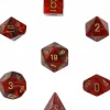 Dice<Burgundy / Gold: Vortex Polyhedral Dice Set (7's) CHX 27434 - Miniature Marvels: Airplane Models & Painted Dice