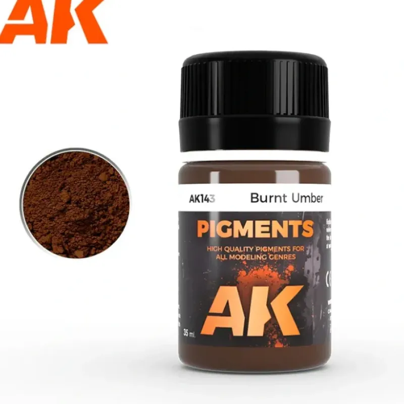 Paint<Burnt Umber - Pigments LTG AK-143 - Miniature Marvels: Airplane Models & Painted Dice