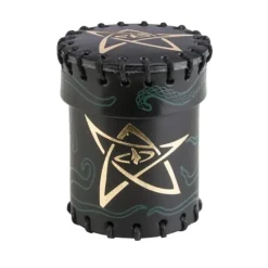 Shop All*Call of Cthulhu Black & Green-Golden Leather Dice Cup QWS CCTH104 - Miniature Marvels: Airplane Models & Painted Dice