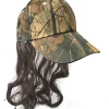 Egpull<Camo Redneck Mullet Hat with Hair - Men's Hillbilly Halloween Costume Prop Wig - Miniature Marvels: Airplane Models & Painted Dice