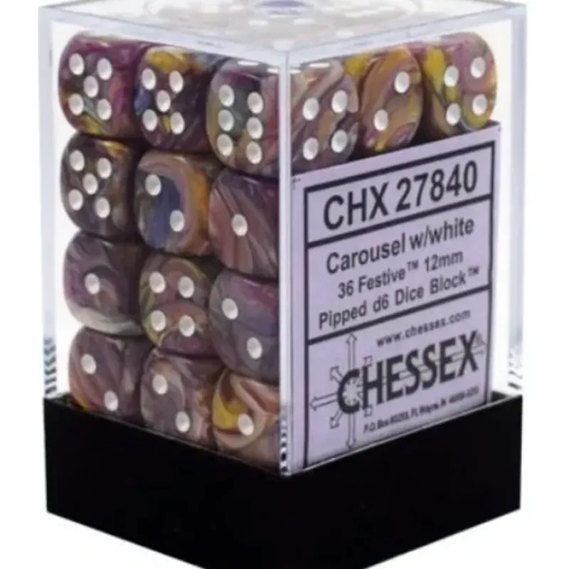 Dice<Carousel / White: Festive 36d6 12mm Dice Block CHX 27840 - Miniature Marvels: Airplane Models & Painted Dice