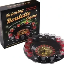 Egpull<Casino Drinking Roulette Game - 16 Shot Glasses - Place your bets spin to win! - Miniature Marvels: Airplane Models & Painted Dice