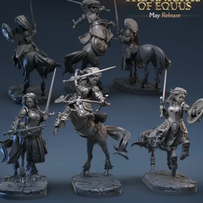 Miniature<Centaur Light Knights - Miniature Marvels: Airplane Models & Painted Dice