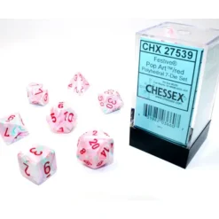 Shop All*Chessex CHX27539 Festive Pop Art Dice w/ Red Numbers - Miniature Marvels: Airplane Models & Painted Dice