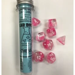 Shop All*Chessex CHX30042 Lab Dice Gemini Luminary Clear Pink w/White Numbers - Miniature Marvels: Airplane Models & Painted Dice