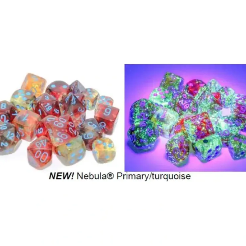 Shop All*Chessex CHX27559 Luminary Nebula Primary Dice w/ Turquoise Numbers - Miniature Marvels: Airplane Models & Painted Dice
