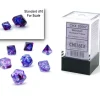 Shop All*Chessex CHX20557 Mini-Polyhedral Nebula Nocturnal w/ Blue numbers. - Miniature Marvels: Airplane Models & Painted Dice