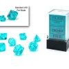 Shop All*Chessex CHX20385 Mini-Polyhedral Transparent Teal w/ White numbers. - Miniature Marvels: Airplane Models & Painted Dice