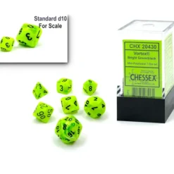 Shop All*Chessex CHX20430 Mini-Polyhedral Bright Green w/ Black numbers. - Miniature Marvels: Airplane Models & Painted Dice