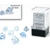 Shop All*Chessex CHX20581 Mini-Polyhedral Borealis Icicle w/ Blue numbers. - Miniature Marvels: Airplane Models & Painted Dice