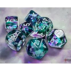 Shop All*Chessex CHX30068 Nebula Fluorite/white Polyhedral 7-Dice Set (with bonus die) - Miniature Marvels: Airplane Models & Painted Dice
