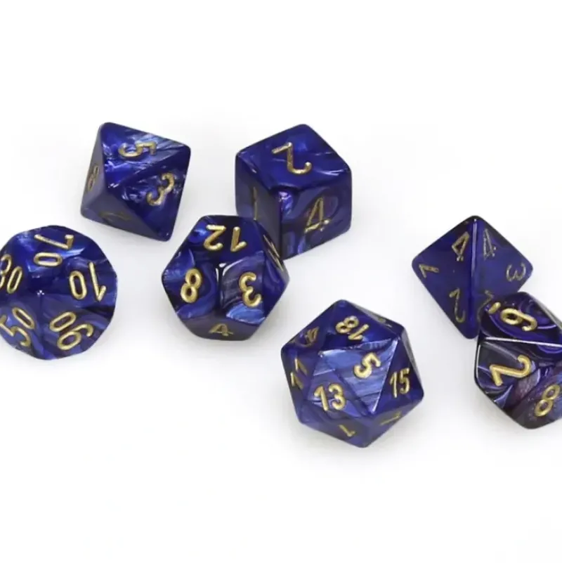 Shop All*Chessex CHX27427 Scarab Royal Blue Dice w/ Gold Numbers - Miniature Marvels: Airplane Models & Painted Dice