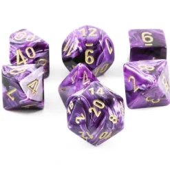 Shop All*Chessex CHX27437 Vortex Purple & White Dice w/ Gold numbers - Miniature Marvels: Airplane Models & Painted Dice