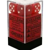 Shop All*Chessex CHXLE406 Discontinued Frosted Red 16mm D6 Cube of Dice w/white numbers. - Miniature Marvels: Airplane Models & Painted Dice