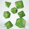 Dice<Classic Runic Green & Yellow Dice Set QWS SCLR2F - Miniature Marvels: Airplane Models & Painted Dice