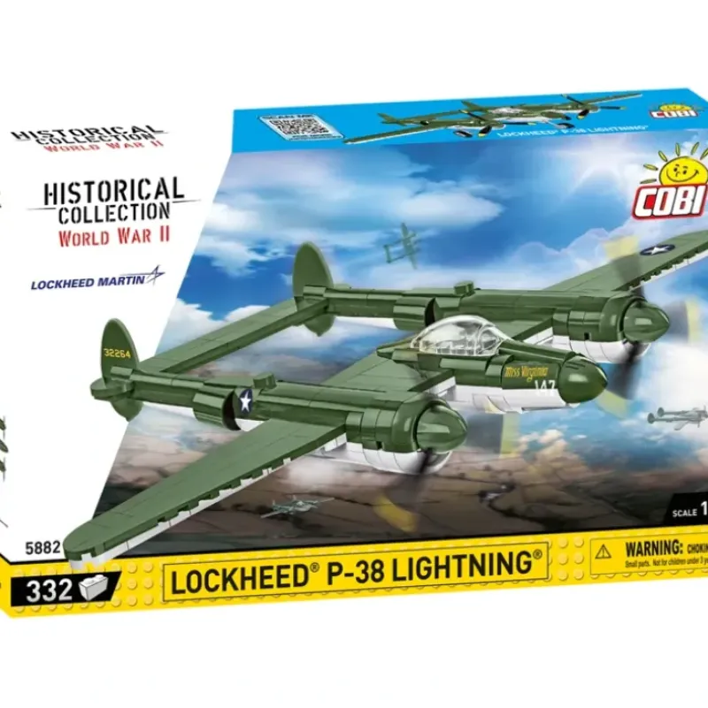 Airplane Model*Cobi 5882 Lockheed P-38 Lightning - Miniature Marvels: Airplane Models & Painted Dice