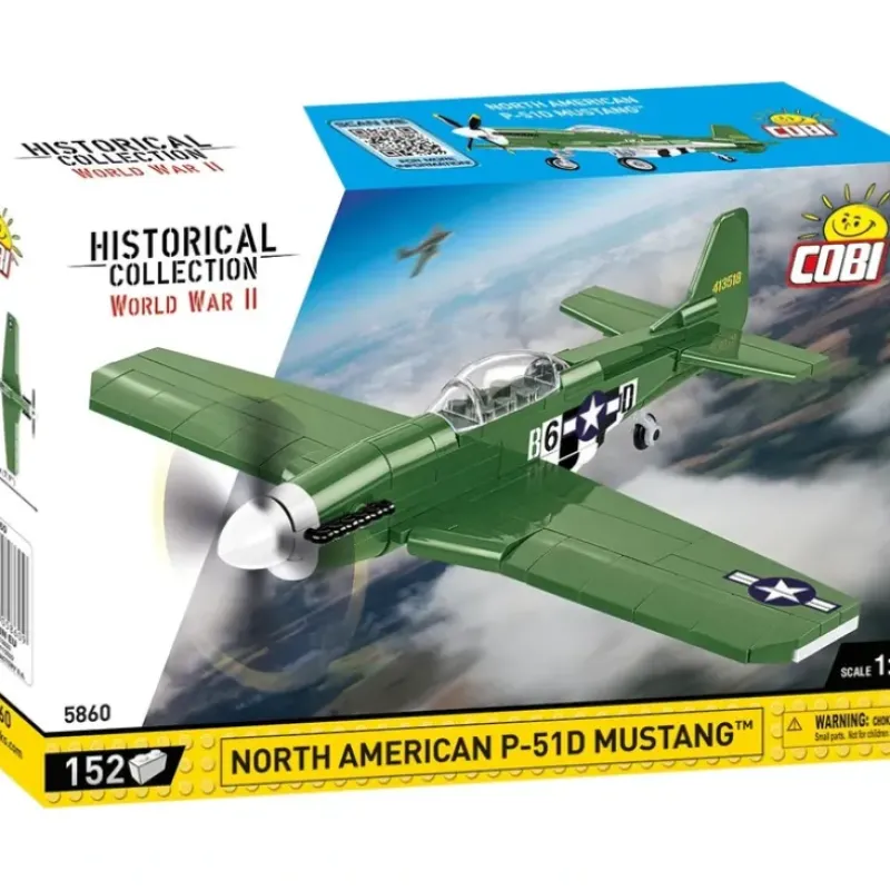 Airplane Model*Cobi 5860 North American P-51D Mustang - Miniature Marvels: Airplane Models & Painted Dice