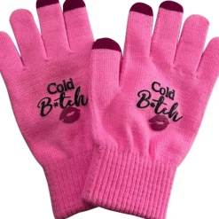 Egpull<COLD B*TCH GLOVES - Pink Winter Sexy Women Ladies - Touchscreen Functionality - Miniature Marvels: Airplane Models & Painted Dice