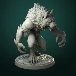Miniature<Common Werewolf Pair - Miniature Marvels: Airplane Models & Painted Dice