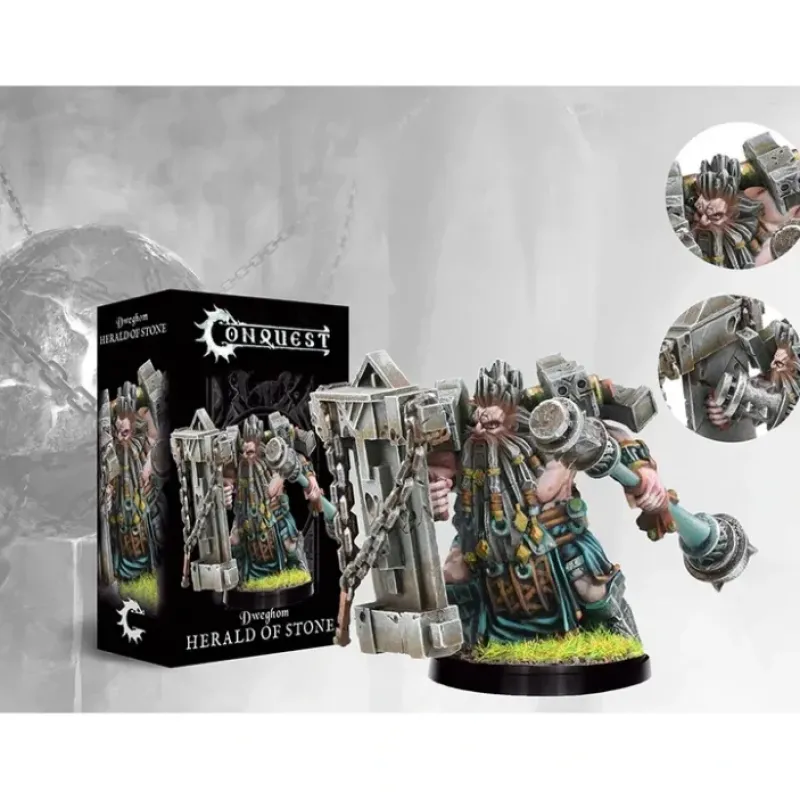 Miniature<Conquest, Dweghom - Herald of Stone (PBW7337) LTG CONQ-12355 - Miniature Marvels: Airplane Models & Painted Dice