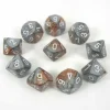 Dice<Copper-Steel / White: Gemini d10 Dice Set (10's) CHX 26224 - Miniature Marvels: Airplane Models & Painted Dice
