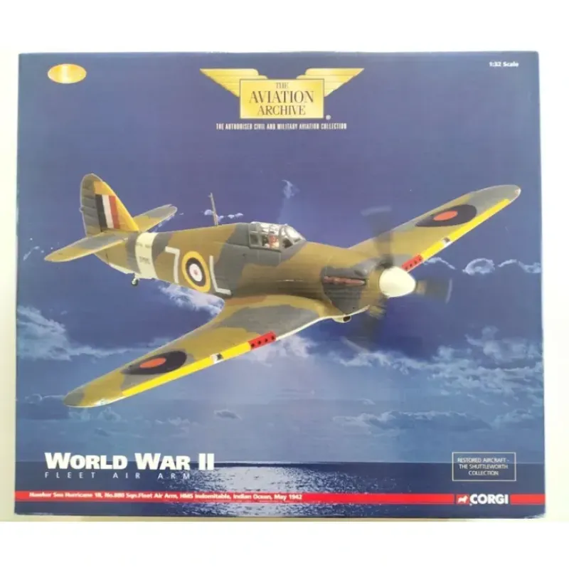 Airplane Model*Corgi AA35504 1:32 Hawker Sea Hurricane RNFAA No.880 NAS, HMS Indomitable, Indian Ocean, May 1942 - Miniature Marvels: Airplane Models & Painted Dice
